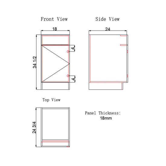 Picture of Base Wastebasket Cabinet (BWB)